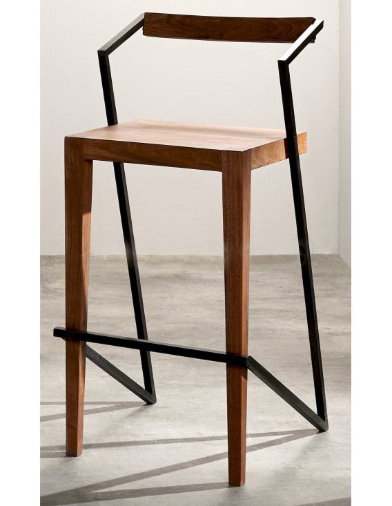 siège bar contemporain bois et métal style industriel