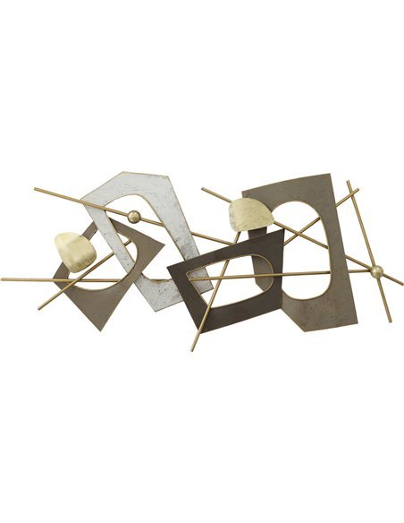 décoration murale abstraite métal blanc or marron élégance