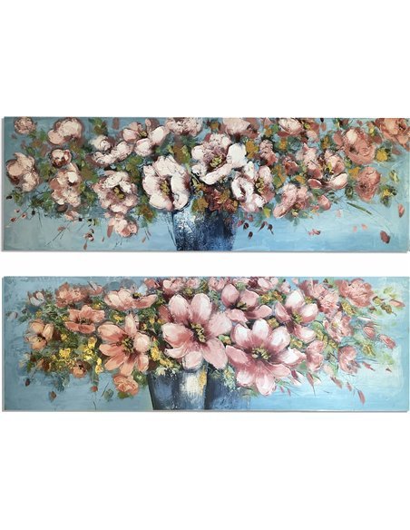 tableau fleurs pastel décoration murale élégante