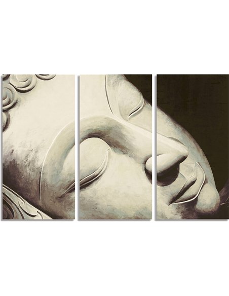 tableau bouddha toile zen décor mural beige noir élégant