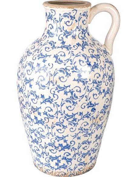vase porcelaine bleu blanc décor élégant classique