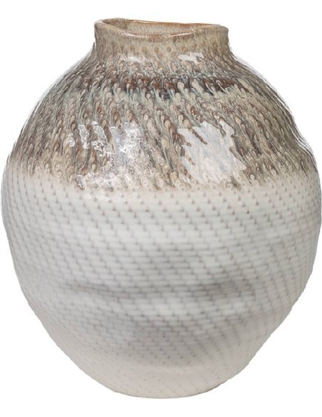 Vase décoratif en porcelaine beige élégant pour salon