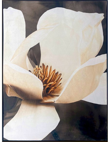tableau fleur magnolia velours décoration murale élégante