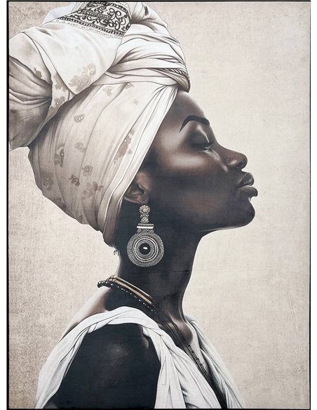 Portrait africain élégant sur velours avec cadre raffiné