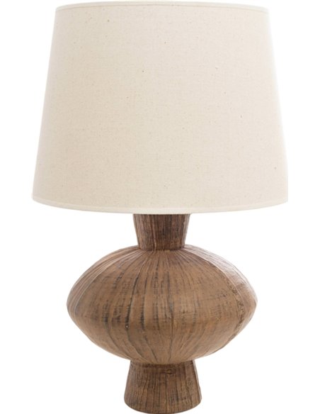 lampe décorative résine marron style naturel avec abat jour élégant