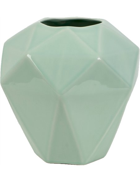 Vase déco hexagonal céramique turquoise moderne