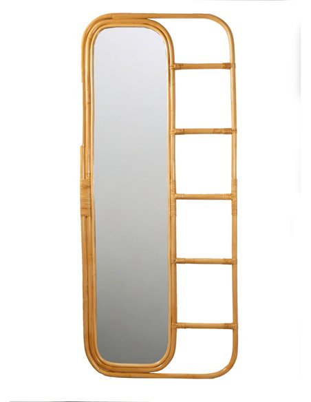 miroir en rotin naturel pour dressing élégant