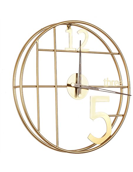 horloge murale dorée design pour décoration intérieure élégante