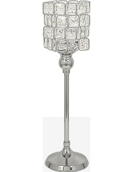 photophore en verre argenté design élégant pour salon chic