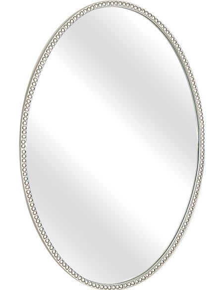 miroir ovale métal argenté élégant pour décoration murale
