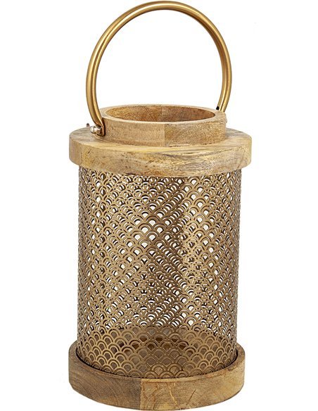 lanterne décorative en bois doré pour salon élégant