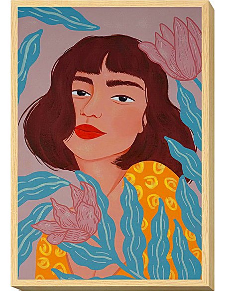 portrait femme toile encadrée art moderne coloré