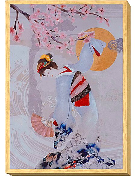 toile japonaise encadrée élégance décorative pour salon