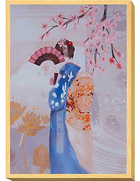 tableau japonais femme en kimono décoration murale élégante