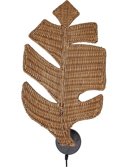 applique murale feuille en rotin style naturel décor mural