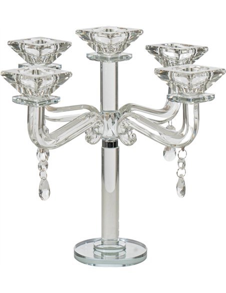 porte bougie décoratif en verre transparent élégant