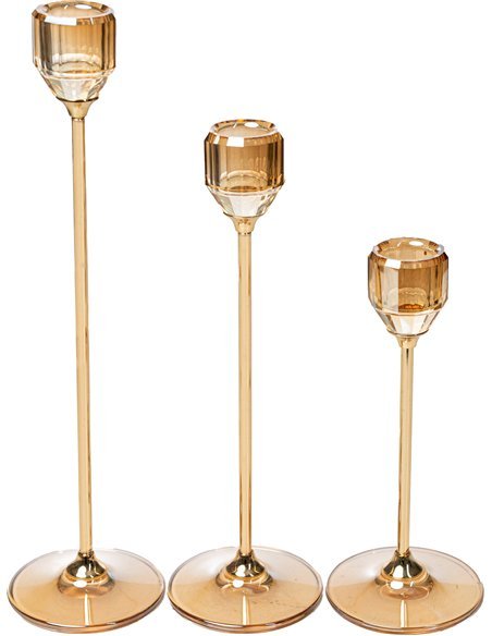 photophore doré en verre et métal décoration élégante