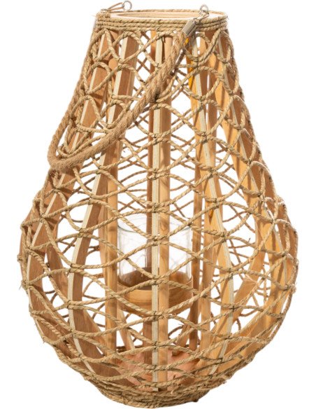 lanterne décorative en bambou naturel avec corde élégante