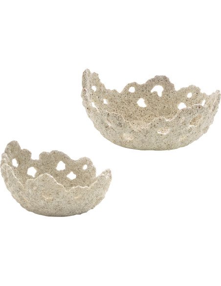 corbeille décorative résine blanche style artisanal maison