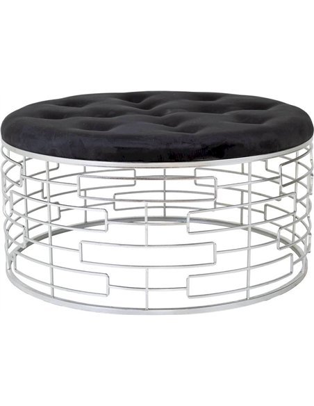 tabouret rond doré assise noire design moderne salon
