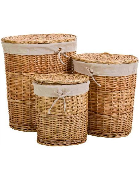 panier à linge osier naturel élégant avec doublure tissu coton