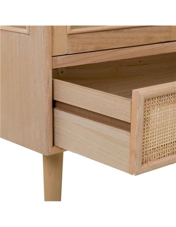armoire vitrine bois clair style contemporain chic