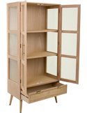 vitrine déco intérieure en bois et cannage tendance