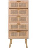 commode tendance style naturel bois et cannage