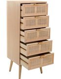 commode bois clair cannage rangement pratique
