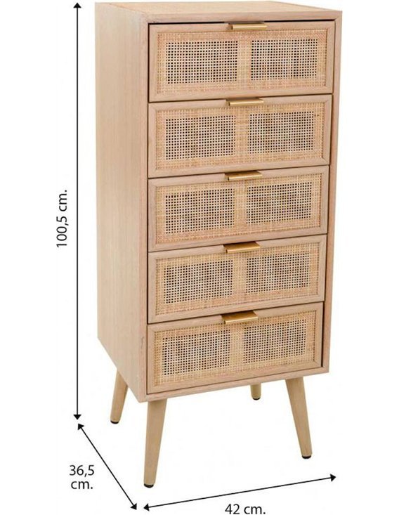 commode bois cannage rangement chic intérieur