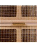 Commode en bois et cannage 5 tiroirs esprit naturel