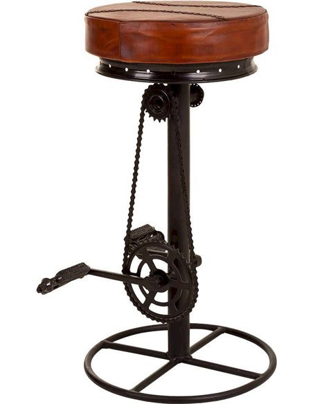 tabouret industriel cuir fer design atelier vintage élégant