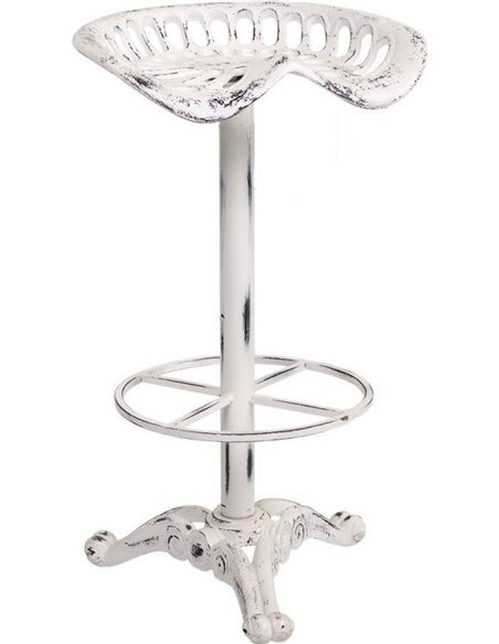 siège en métal blanc effet vieilli pour intérieur tendance