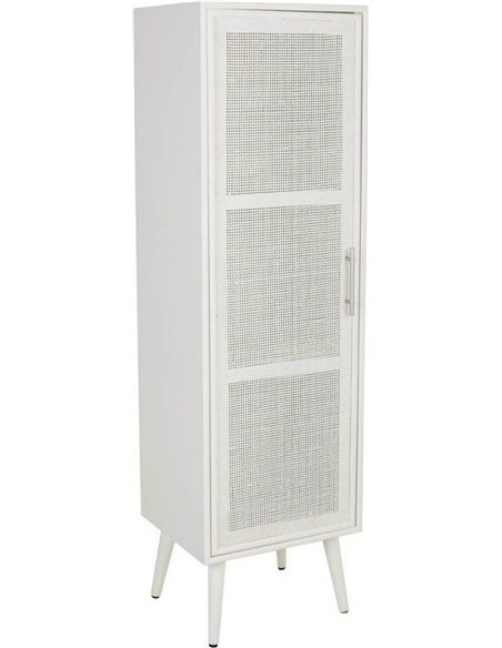 armoire blanche en bois et bambou style moderne