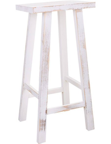 tabouret bois blanc pin style rustique élégant cuisine