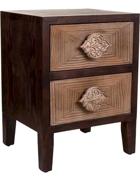 table de chevet bois sculpté design élégant