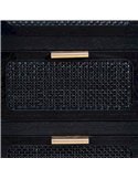 table d’appoint MDF noir cannage salon