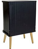 chevet moderne noir pieds dorés MDF