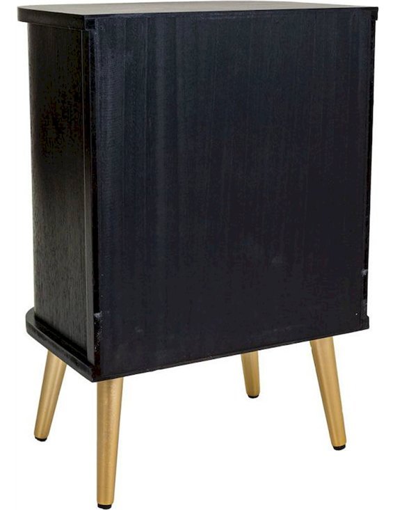 chevet moderne noir pieds dorés MDF