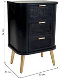 meuble de nuit noir avec grille cannage
