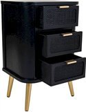 table de chevet chic noir doré MDF