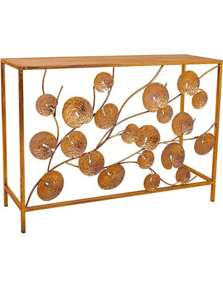 console fer or décoration entrée élégante meuble design