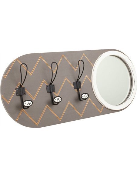 porte manteau mural design bois et miroir pour vestibule élégant