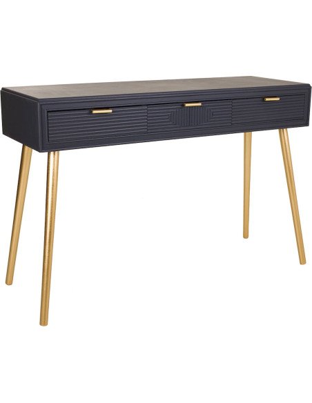 console art déco gris foncé doré avec tiroirs élégants