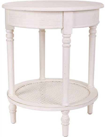 table auxiliaire blanche style antique pour chambre cosy