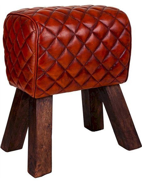 tabouret cuir marron vintage élégant pour salon