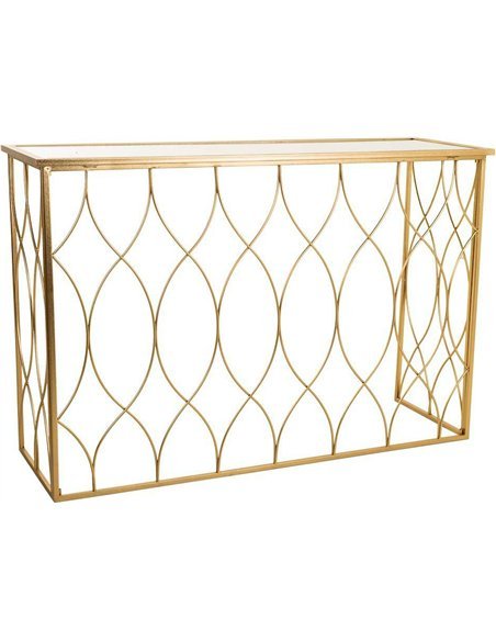 console dorée élégante pour salon contemporain
