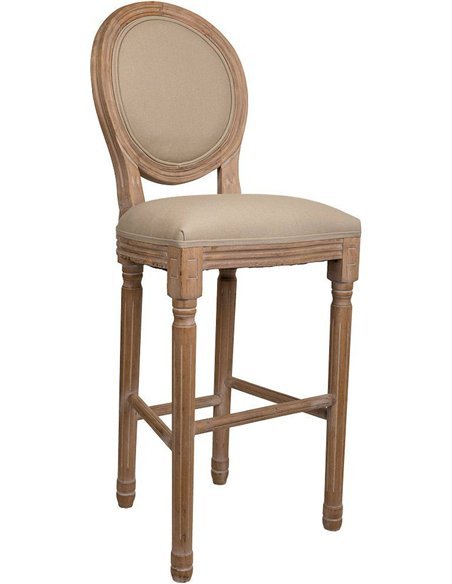 tabouret bois élégant assise tissu style classique