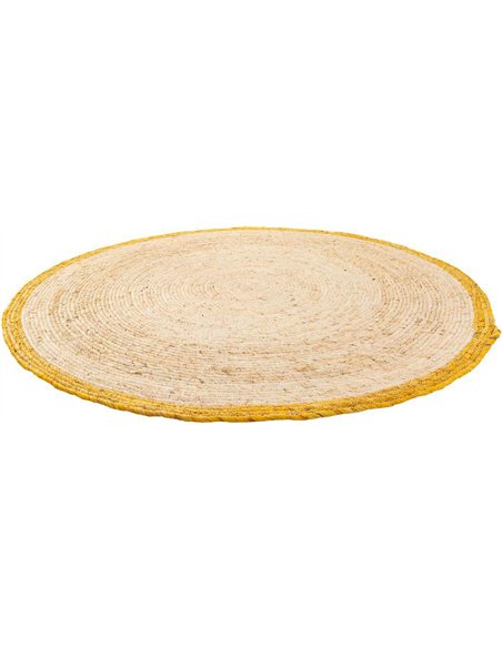 tapis rond naturel maïs marron décor cosy salon