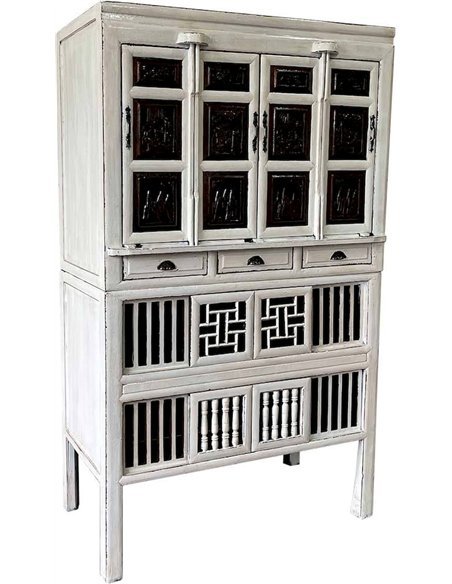 buffet bois blanc rustique élégant pour salon